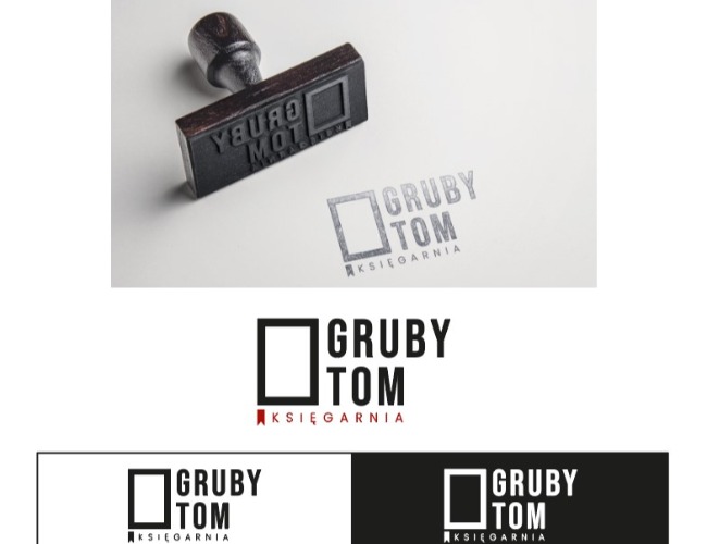 Projektowanie logo dla firm,  Logotyp dla księgarni GrubyTom, logo firm - GrubyTom